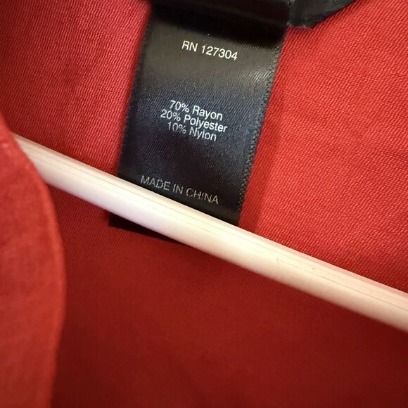 Ali Miles Artsy Tunic 2X Buttons Top Red 3/4 Sleeve Sateen Lagenlook Wire Collar - Picture 4 of 7